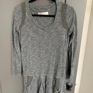 Grey long sleeved free people dress
